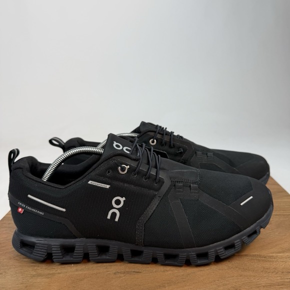 On Running Other - Mens On Cloud 6 Waterproof Black Mesh Athletic Running Sneakers Shoes Size 12 D